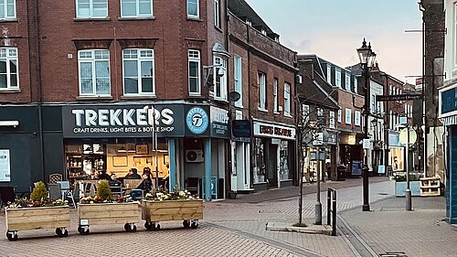 Chesham High Street from the Clock Tower looking towards The Broadway